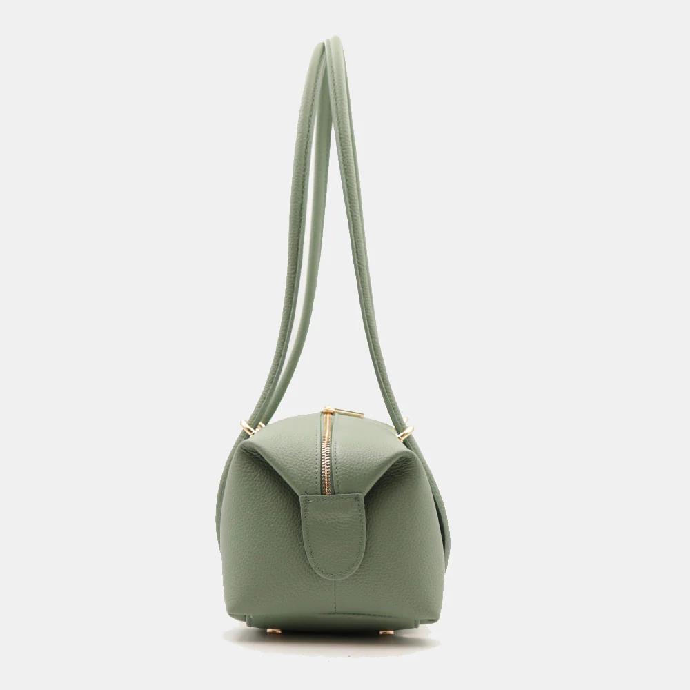 Borsa Donna a Spalla VIAVERDI in Pelle Verde Menta Made in Italy linea San Gimignano - Image 5