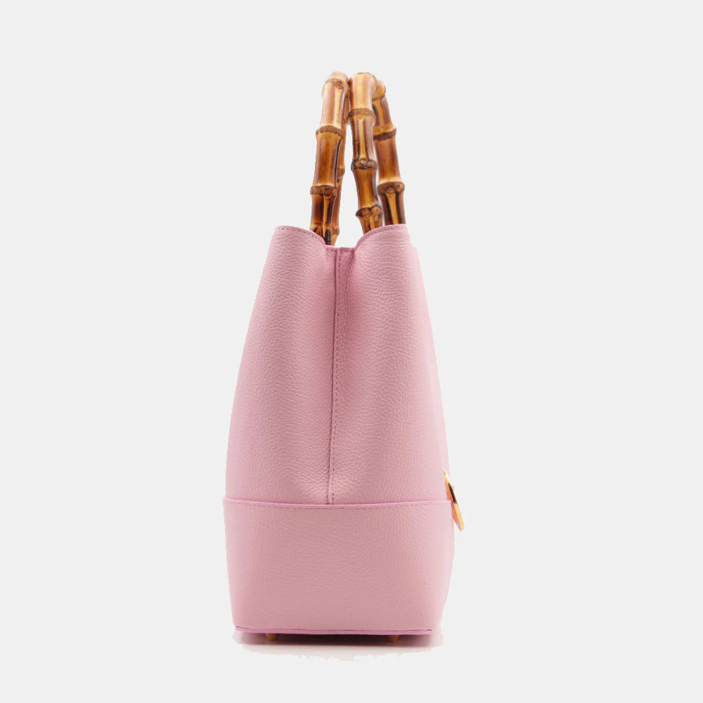 Borsa Grande a Mano VIAVERDI in Pelle Rosa Made in Italy linea Volterra - Image 7