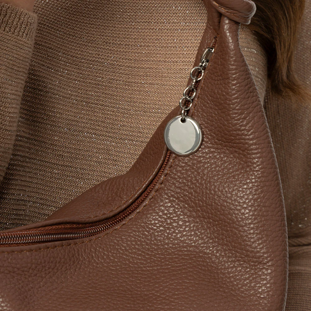 Borsa Hobo in Pelle Marrone VIAVERDI Made in Italy - Image 6