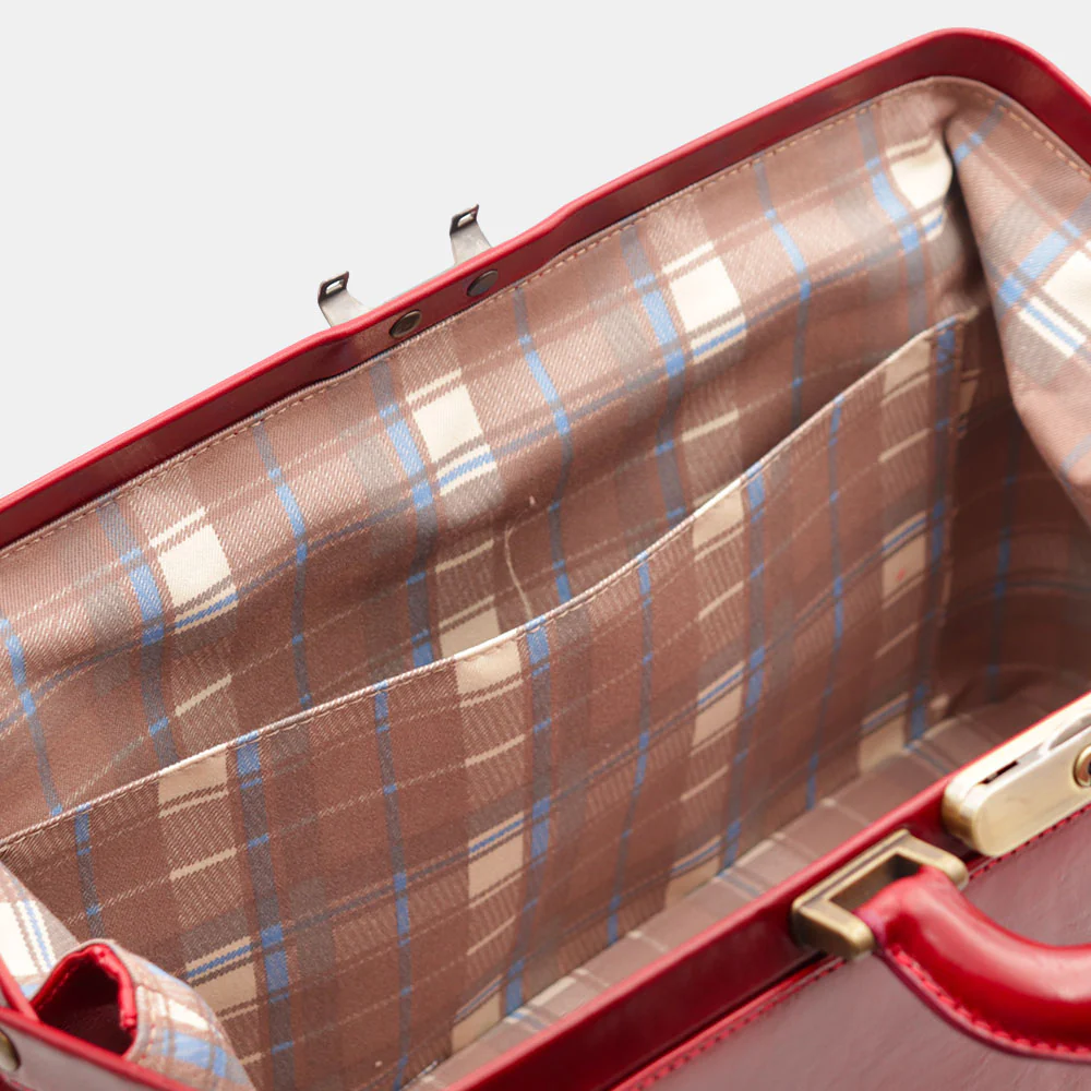 Borsa Medico Classica in Pelle Rossa VIAVERDI Made in Italy linea Firenze - Image 10