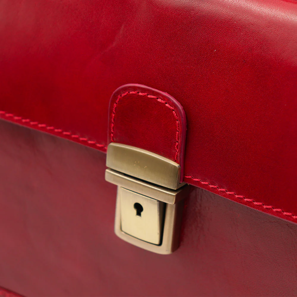 Borsa Medico Classica in Pelle Rossa VIAVERDI Made in Italy linea Firenze - Image 12