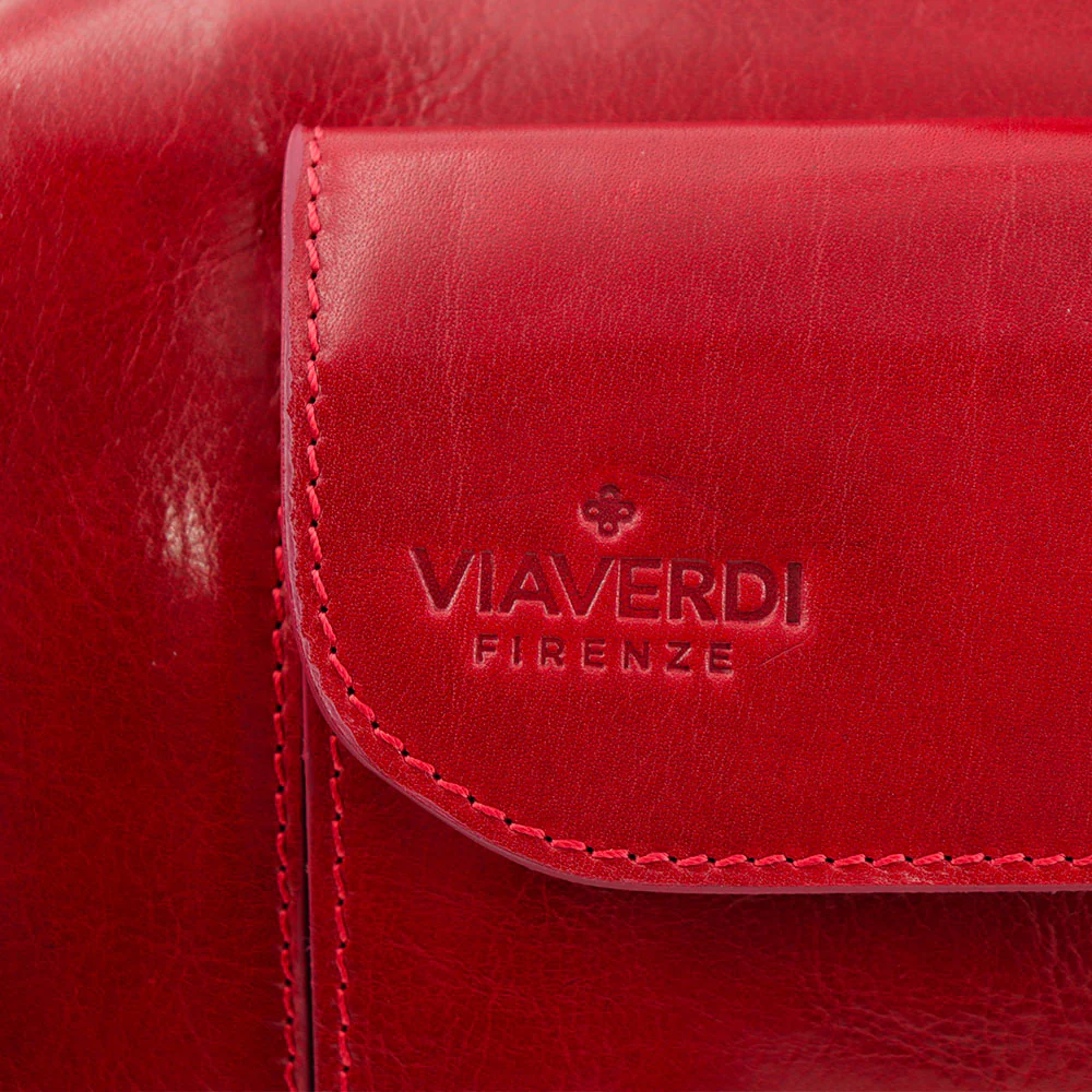 Borsa Medico Classica in Pelle Rossa VIAVERDI Made in Italy linea Firenze - Image 15
