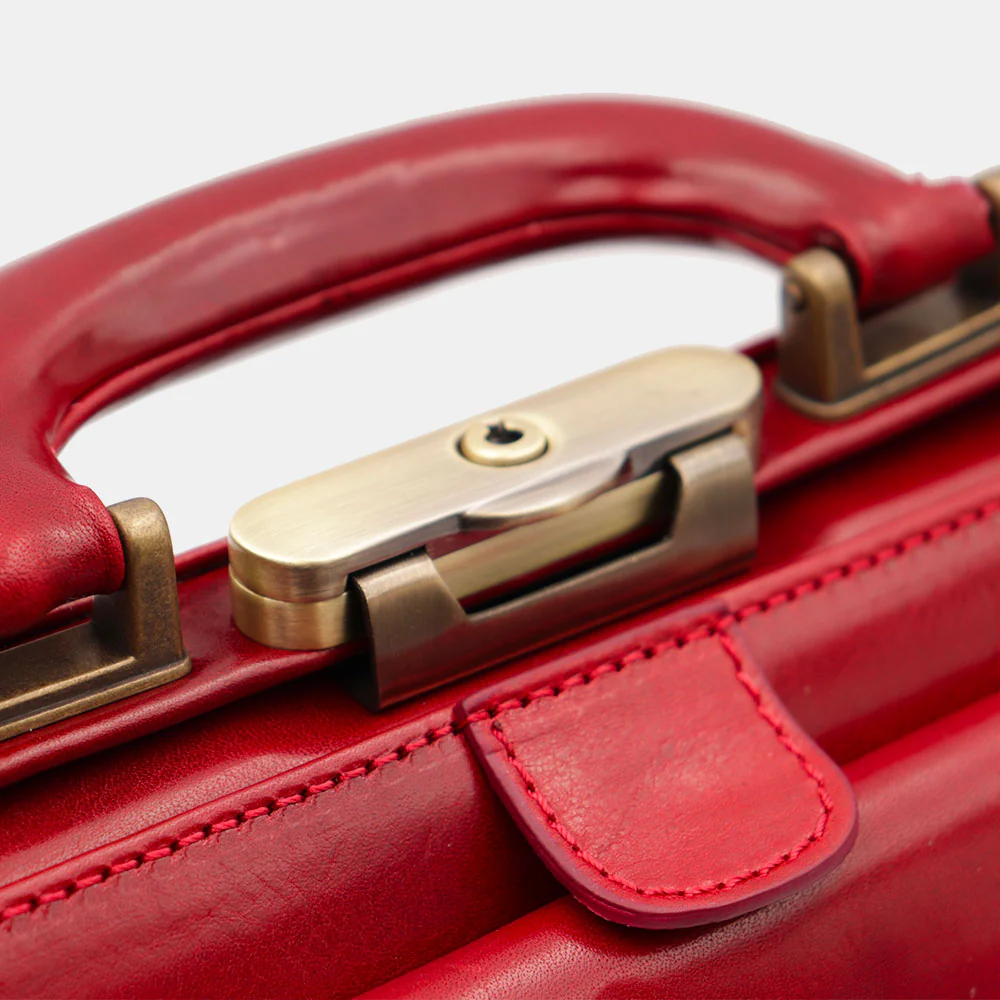 Borsa Medico Classica in Pelle Rossa VIAVERDI Made in Italy linea Firenze - Image 8