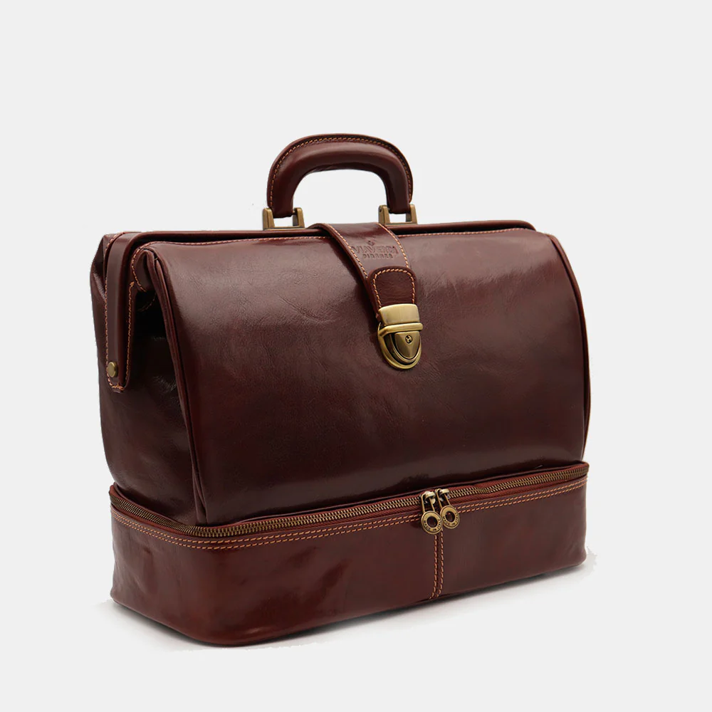 Borsa Medico in Pelle Marrone VIAVERDI Made in Italy linea Firenze - Image 4