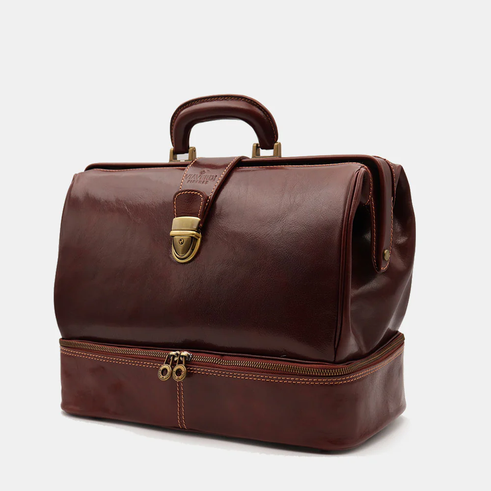 Borsa Medico in Pelle Marrone VIAVERDI Made in Italy linea Firenze - Image 5