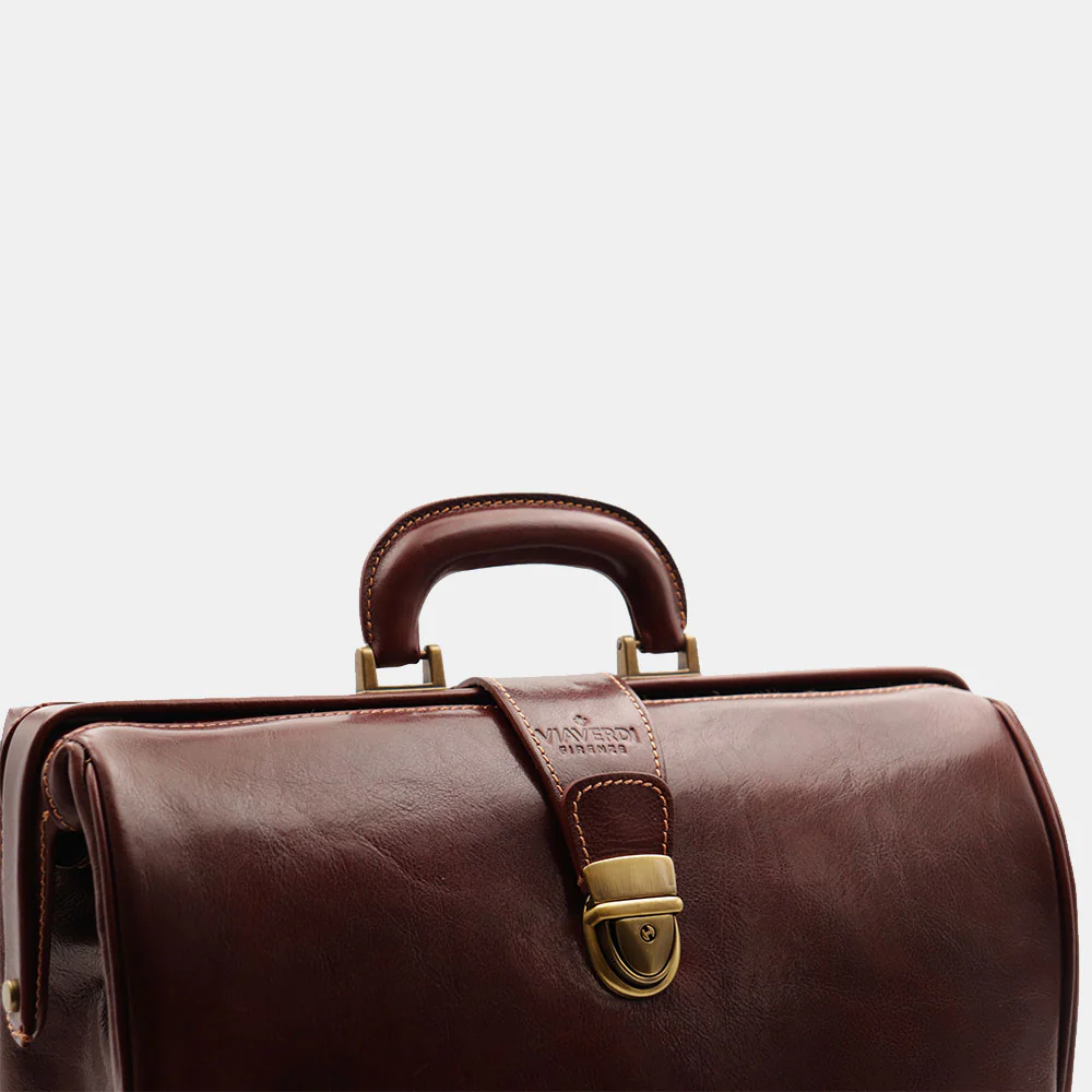 Borsa Medico in Pelle Marrone VIAVERDI Made in Italy linea Firenze - Image 7