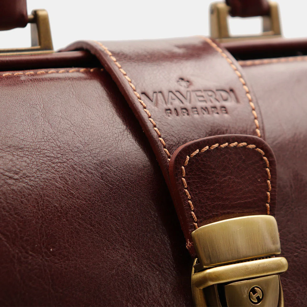 Borsa Medico in Pelle Marrone VIAVERDI Made in Italy linea Firenze - Image 8