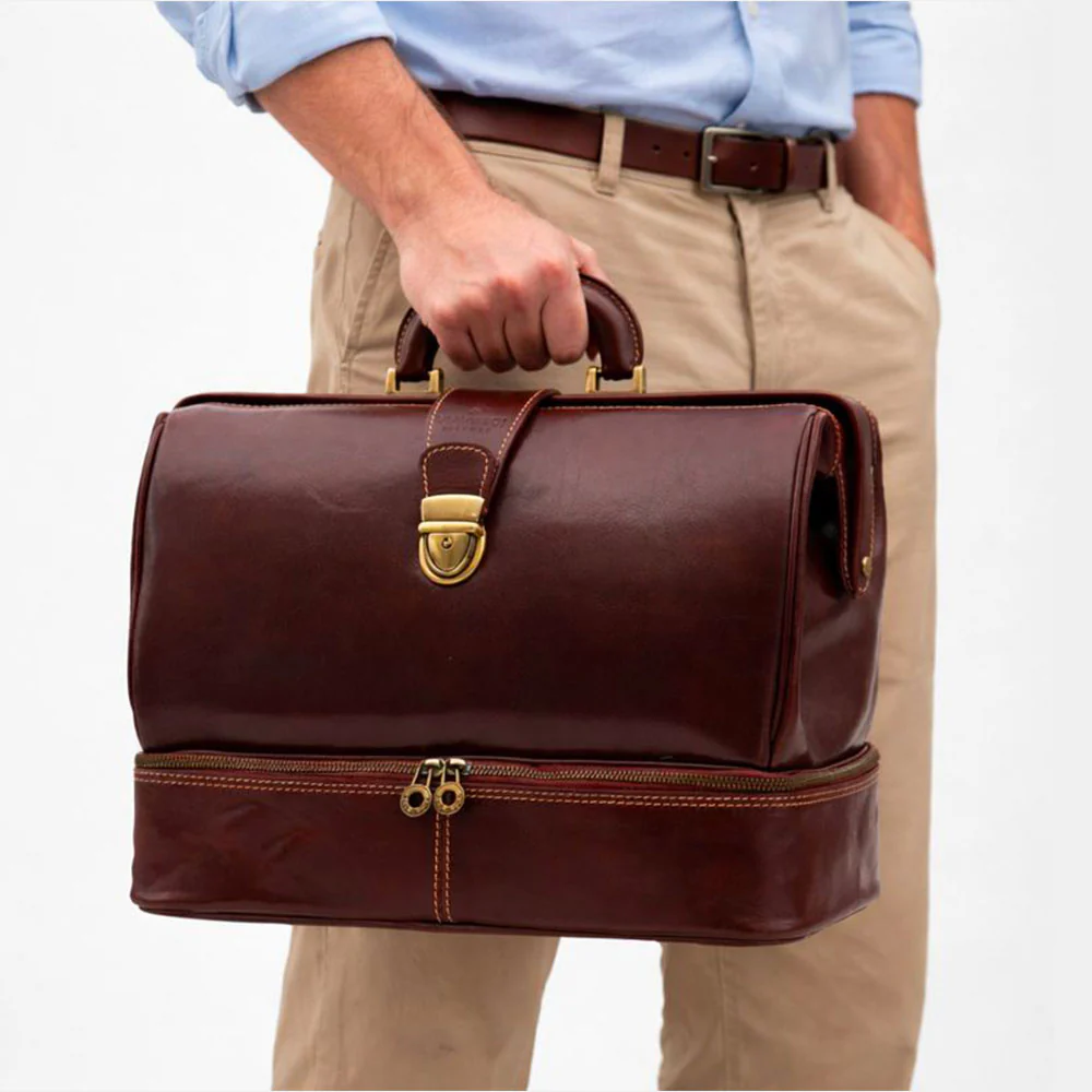 Borsa Medico in Pelle Marrone VIAVERDI Made in Italy linea Firenze - Image 9