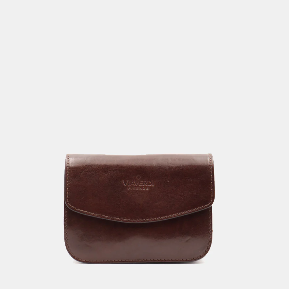 Borsa Piccola a Tracolla VIAVERDI in Pelle Marrone Made in Italy linea Firenze
