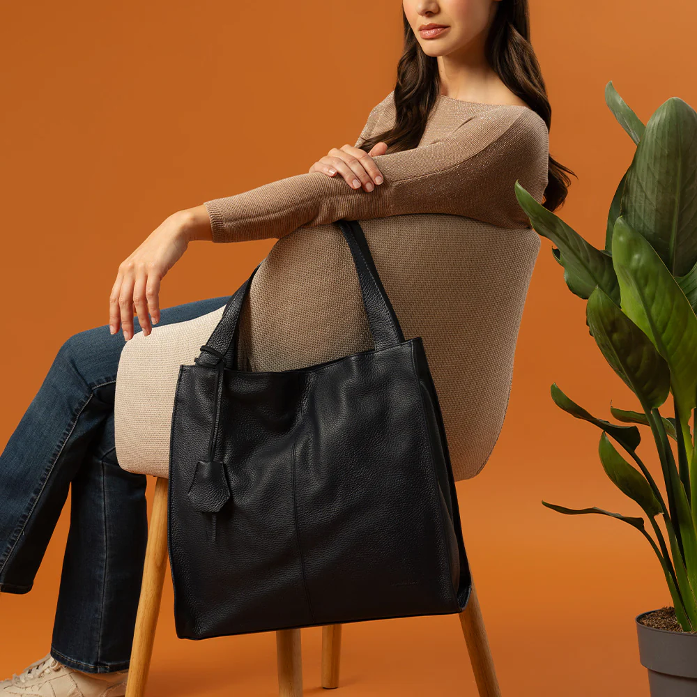 Borsa Tote in Pelle Testa di Moro VIAVERDI Made in Italy - Image 7
