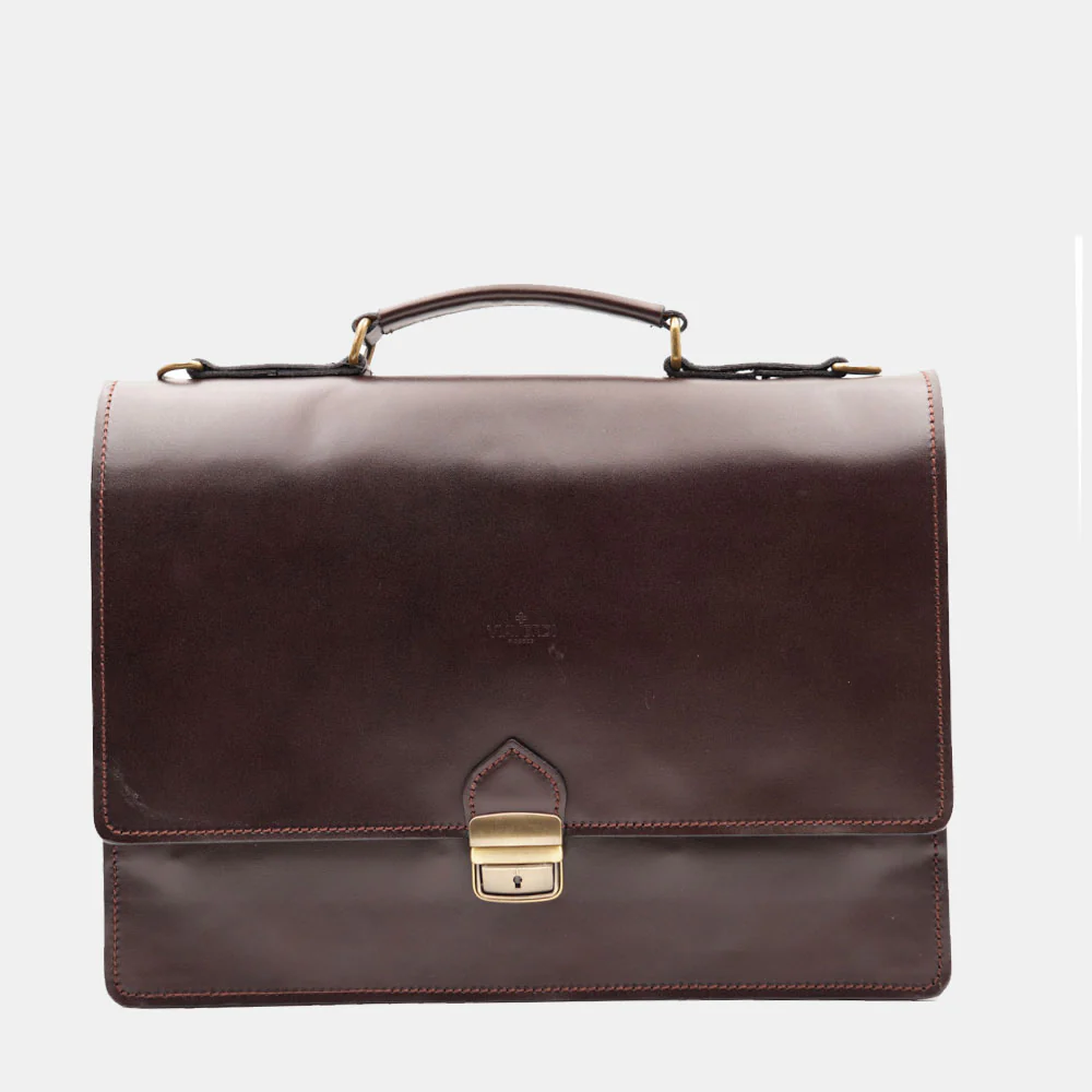 Cartella in Pelle Testa di Moro VIAVERDI Made in Italy - 2 Soffietti porta Pc 15.6
