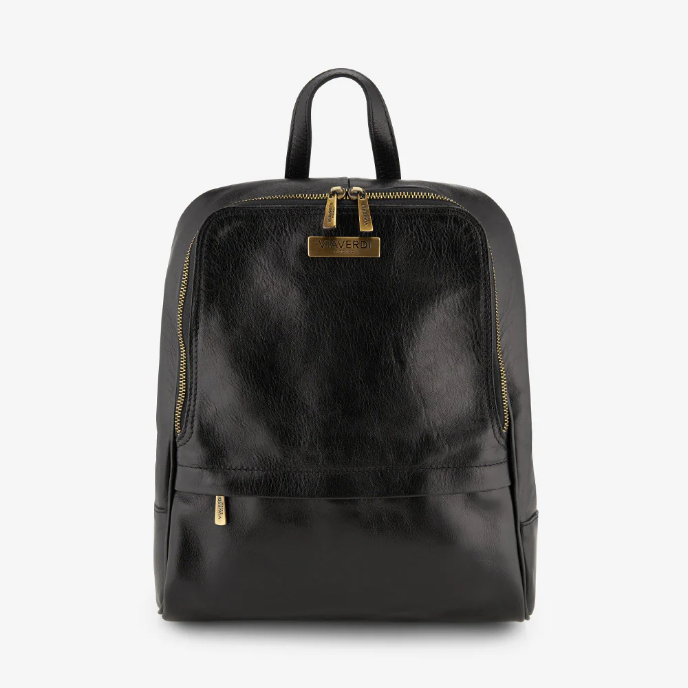 Zaino in Pelle Nera VIAVERDI Made in Italy