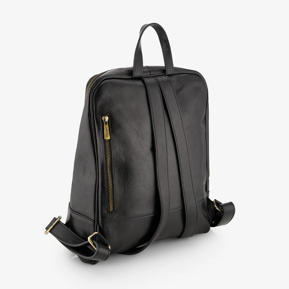Zaino in Pelle Nera VIAVERDI Made in Italy - Image 2